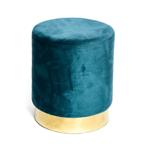 POUF Poggiapiedi Cilindro VELVET in Velluto Unito Petrolio