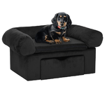 vidaXL Divano per Cani con Cassetto Nero 75x50x38 cm in Peluche