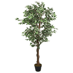 vidaXL Albero di Ficus Artificiale 756 Foglie 150 cm Verde