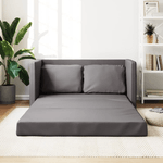 Divano Letto da Terra 2 in 1 Grigio 112x174x55 cm Similpelle