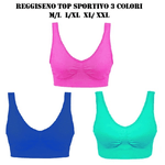 Trade Shop Traesio-3 Pz Reggiseno Reggi Seno Bra Sportivo 3 Colori Sport Intimo Donna Reggiseni Tg. -    L-xl