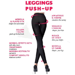 Trade Shop Traesio-leggings Donna Pantacollant Nero Blu Grigio Pantalone Donna Alza Glutei - Marrone