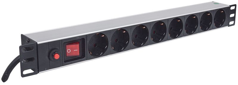 Intellinet-713986-unita-di-distribuzione-dell-energia--PDU--8-presa-e--AC-1U-Alluminio-Nero