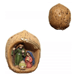 Trade Shop Traesio-presepe Natività Dentro Noce Resina 4,5cm Decoro Sacra Famiglia Decorazione Natale -