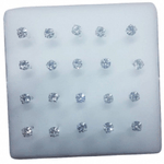 Trade Shop Traesio-3 Piercing Orecchini Naso 3 Mm Brillantino Bianco Brillantini Argento Orecchino -