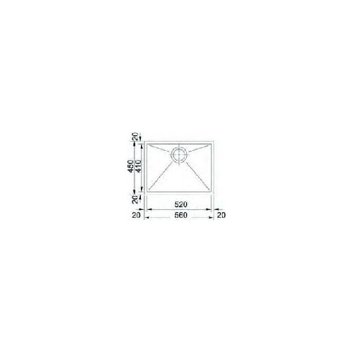 Franke-Planar-PPX-110-52-Lavello-sottopiano-Quadrato-Acciaio-inossidabile