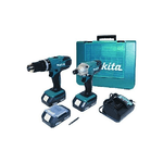 Makita Trapano a Batteria Kit DK1815 HP457d+TD127d Litio 3 Batterie