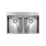 CM 012048XCSSP Serie Filoraggiato Mix 3'' Lavello Acciaio inox satinato da incasso Slim 2 Vasche