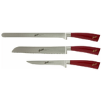 Berkel Elegance Coltello da Cucina Rosso Set da Prosciutto 3 Pezzi