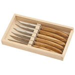 Laguiole Jean Dubost Le Thiers Set di Coltelli Legno di Ulivo 6 Pezzi