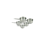 Set 5 Casseruole inox 1 manico Cm.12-14-16-18-20