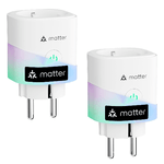 Meross Matter Presa Smart con Monitoraggio Energia e Misure Produzione di Pannelli Solari Fotovoltaici Presa Intelligente WiFi 2 Pack