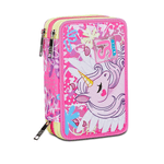 Seven SJ Gang Astuccio Scuola 3 Zip Rosa UnicornLed