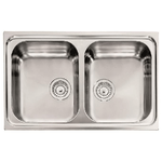 CM 015722XCSSP Serie Levante 3'' Lavello Acciaio inox satinato da incasso 2 Vasche 79X50cm