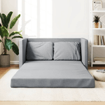 Divano Letto da Terra 2 in 1 Grigio Chiaro 112x174x55cm Tessuto