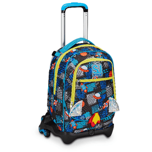 Seven SJ Gang Trolley Scuola Jack 3 Ruote Blu Go to Space