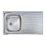 CM 011553SCSSX Serie Mondial 3'' Lavello Acciaio inox prelucidato da incasso Gocciolatoio a Destra 1 Vasca 86X50cm