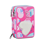 Seven SJ Gang Astuccio Scuola 3 Zip Rosa Pinkfur