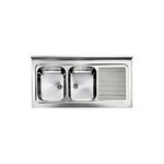 Lavello ROSSANA appoggio 120X60 2 vasche sinistre ACCIAIO INOX