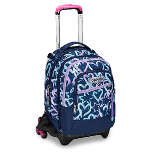 Seven Trolley Scuola Jack Detach 3 Ruote Viola Blu Crystal Purple