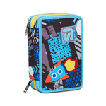 Seven SJ Gang Astuccio Scuola 3 Zip Blu Go To Space