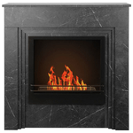 Divina Fire Camino a bioetanolo da terra BELLINI in legno effetto Marmo Nero Made in Italy L96 x P35 x H96