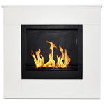 Divina Fire Camino a bioetanolo da terra in legno bianco Made in Italy Michelangelo 96x36x90h