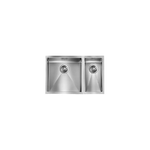 Lavello FILORAGGIATO 69X45X19 2 vasche sinistre ACCIAIO INOX