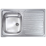 Lavello MONDIAL 79x50 1 vasca destra+ gocciolatoio ACCIAIO INOX