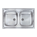 Lavello MONDIAL 79x50 2 vasche ACCIAIO INOX