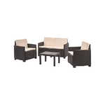 Vigor Set Arredo Giardino PP Rattan Arena Antracite 4 Pezzi