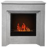 Divina Fire Camino a bioetanolo da terra BELLINI in legno effetto Cemento Made in Italy L96 x P35 x H96