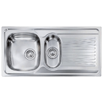 Lavello MONDIAL 100x50 2 vasche destre+ gocciolatoio ACCIAIO INOX