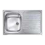 CM 011551SCSSX Serie Mondial 3'' Lavello Acciaio inox prelucidato da incasso Gocciolatoio a Destra 1 Vasca 79X50cm