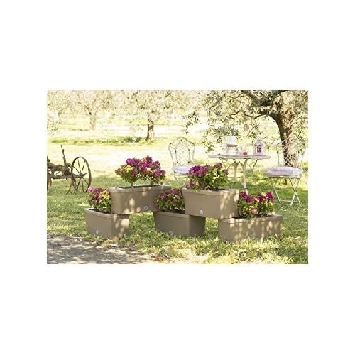 Bama Kit 5 Fioriere Componibili Tortora 59x23x27