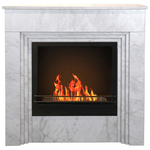 Divina Fire Camino a bioetanolo da terra BELLINI in legno effetto Marmo Bianco Made in Italy L96 x P35 x H96