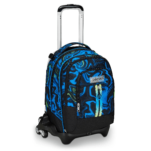 Seven Trolley Scuola Jack Detach 3 Ruote Nero Blu Multi-Shade Boy