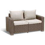 CALIFORNIA SOFA 2 SEATER con cuscini seduta-schienale 141x68x71,5h Cappuccino