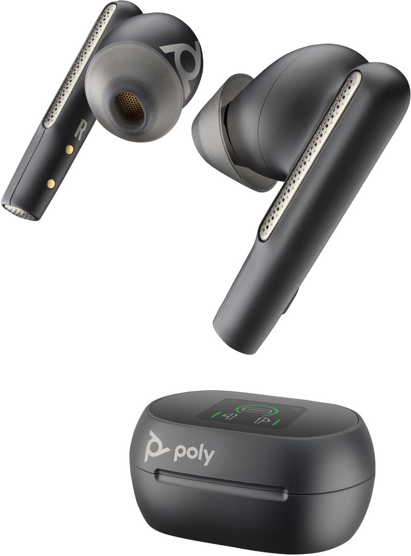 POLY-Auricolari-nerofumo-Voyager-Free-60--UC---Adattatore-BT700-USB-C---Custodia-di-ricarica-touchscreen