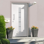 vidaXL Porta d'Ingresso in Alluminio e PVC Bianco 110x210 cm