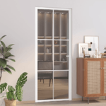 vidaXL Porta Interna 83x201,5 cm Bianca in Vetro ESG e Alluminio