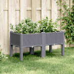 vidaXL Fioriera da Giardino con Gambe Grigia 80x40x42 cm in PP