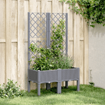 vidaXL Fioriera da Giardino con Traliccio Grigia 80x40x142 cm in PP