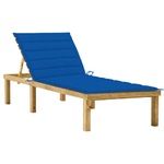 vidaXL Lettino da Giardino con Cuscino Blu Royal Legno Pino Impregnato