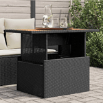 vidaXL Tavolo da Giardino Nero 100x55x73 cm Polyrattan e Legno Acacia