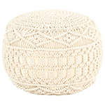 vidaXL Pouf Lavorato a Mano in Macramé 45x30 cm in Cotone