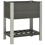 vidaXL Fioriera Rialzata da Giardino con Ripiano 75x50x90cm WPC Grigio