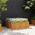 vidaXL Fioriera Rialzata da Giardino 100x100x36 cm in Acciaio Corten