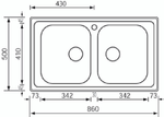 Lavello-ZENITH-86x50-2-vasche-ACCIAIO-INOX