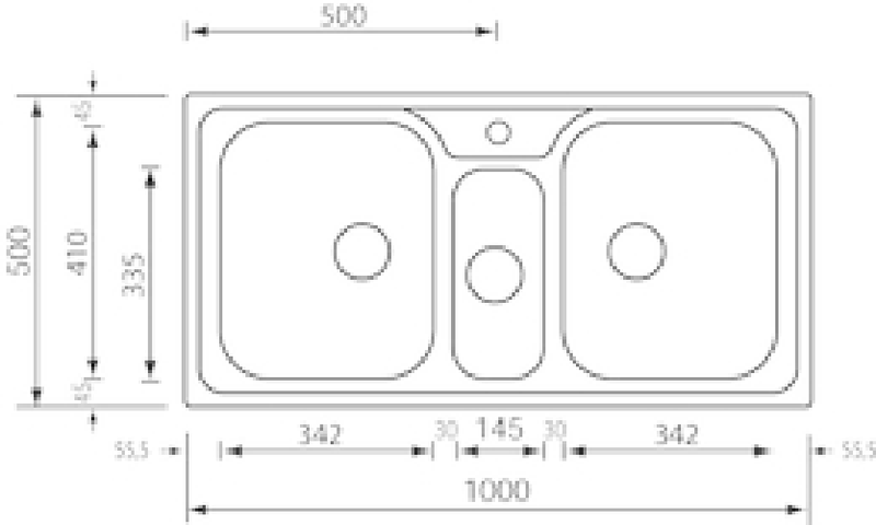 Lavello-MATICO-100X50-3-vasche-ACCIAIO-INOX